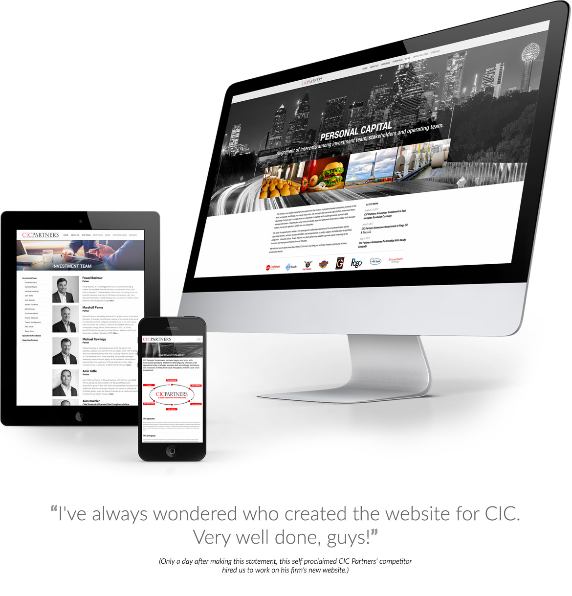 Website design for CIC Partners in Dallas